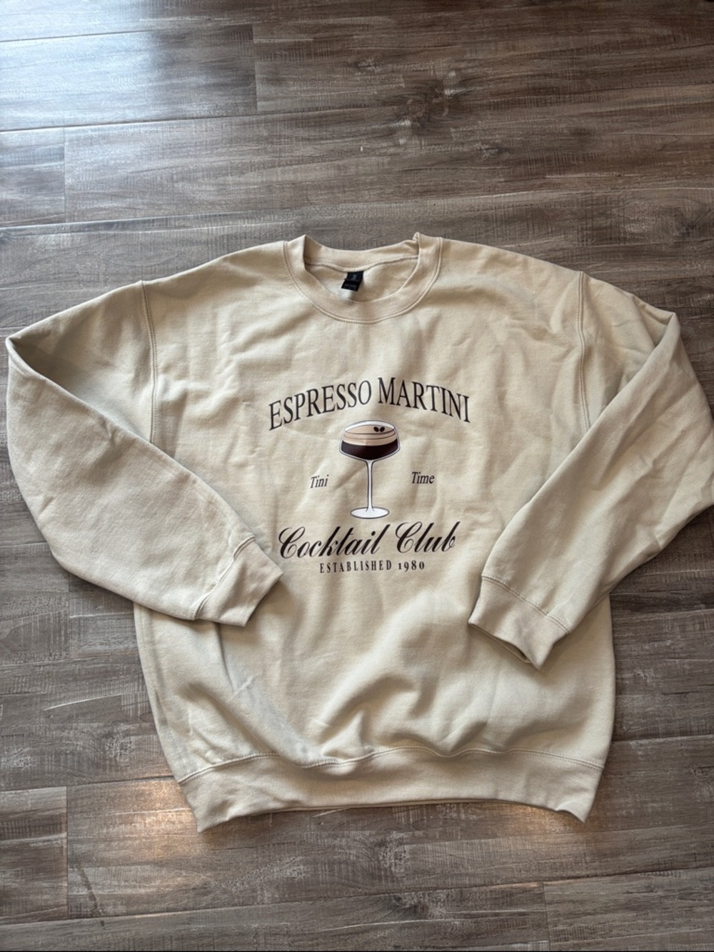 Gildan Cream Espresso Martini Graphic Crewneck